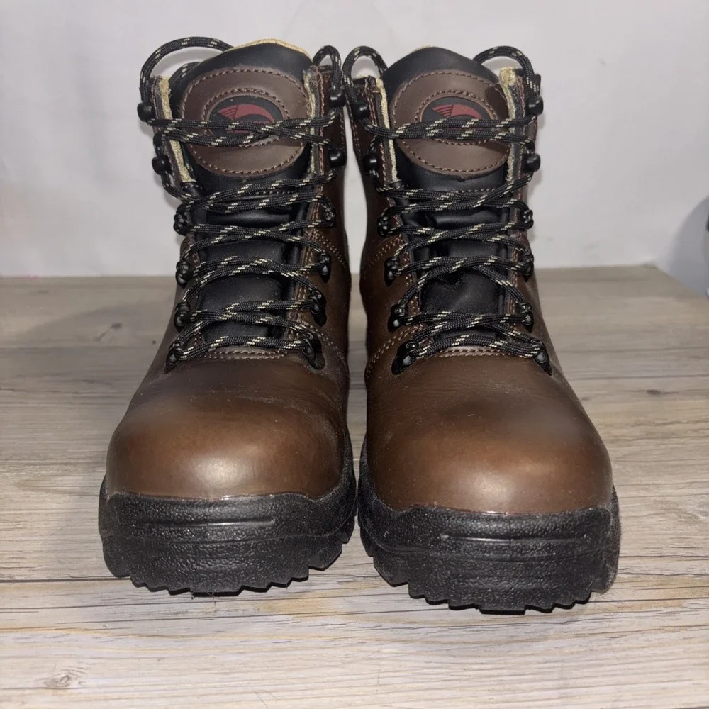 Men's 7 EE Avenger Brown Ankle Waterproof Work Boot Steel ToeA8225 Builder ST